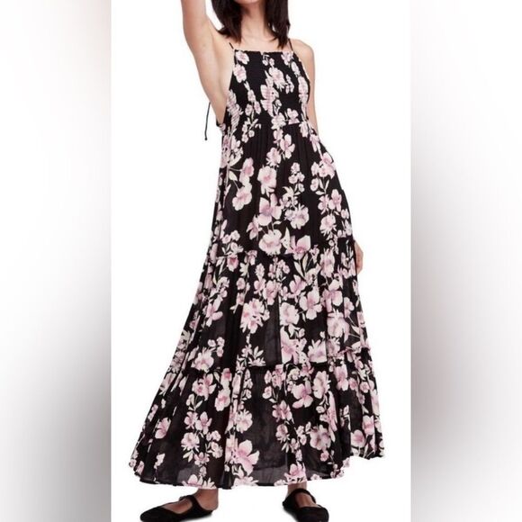 Free People Garden Party Maxi Dress in Black Floral - Picture 4 of 13